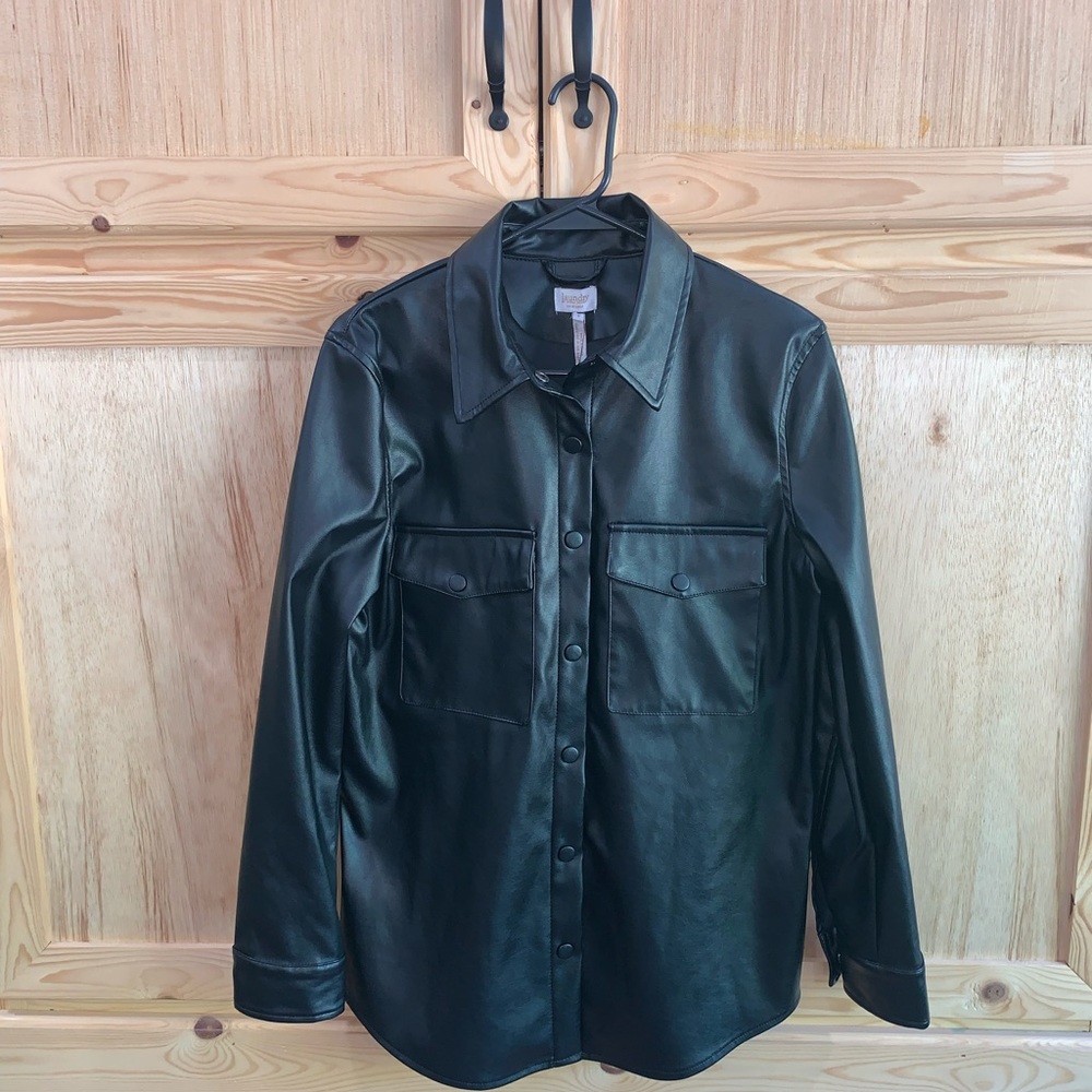 Laundry by shelli segal segal Angeles black faux suede shacket shirt size S